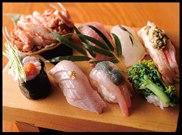 Sushi made from Ishikawa seafood
